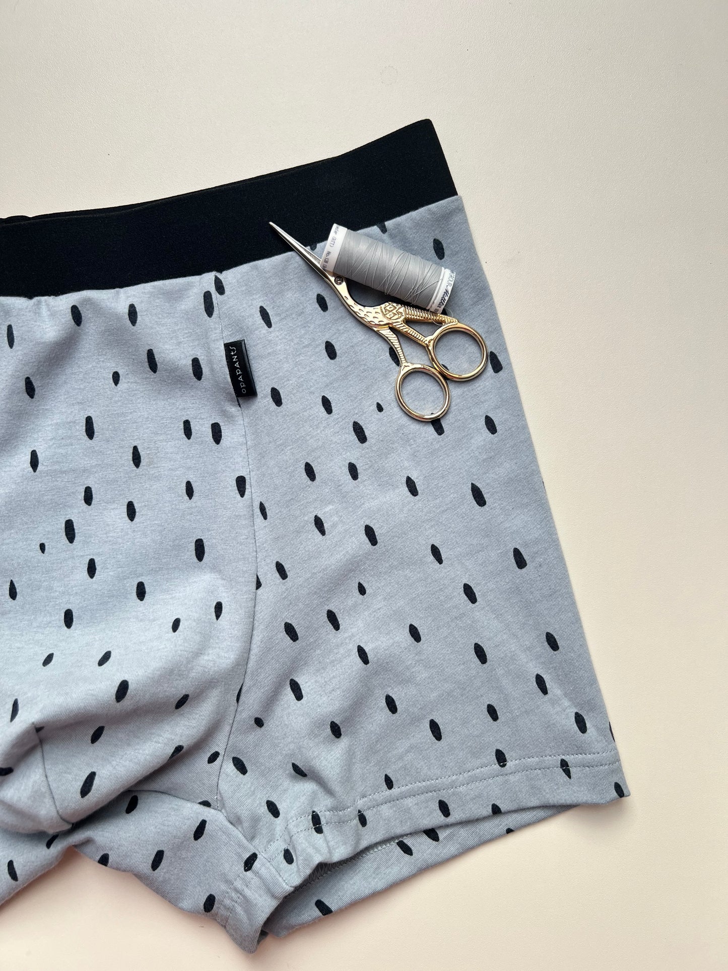 NEW model Men’s Seamless Organic Cotton Boxer – Smoky Denim Blue with Black Speckles I 2 options