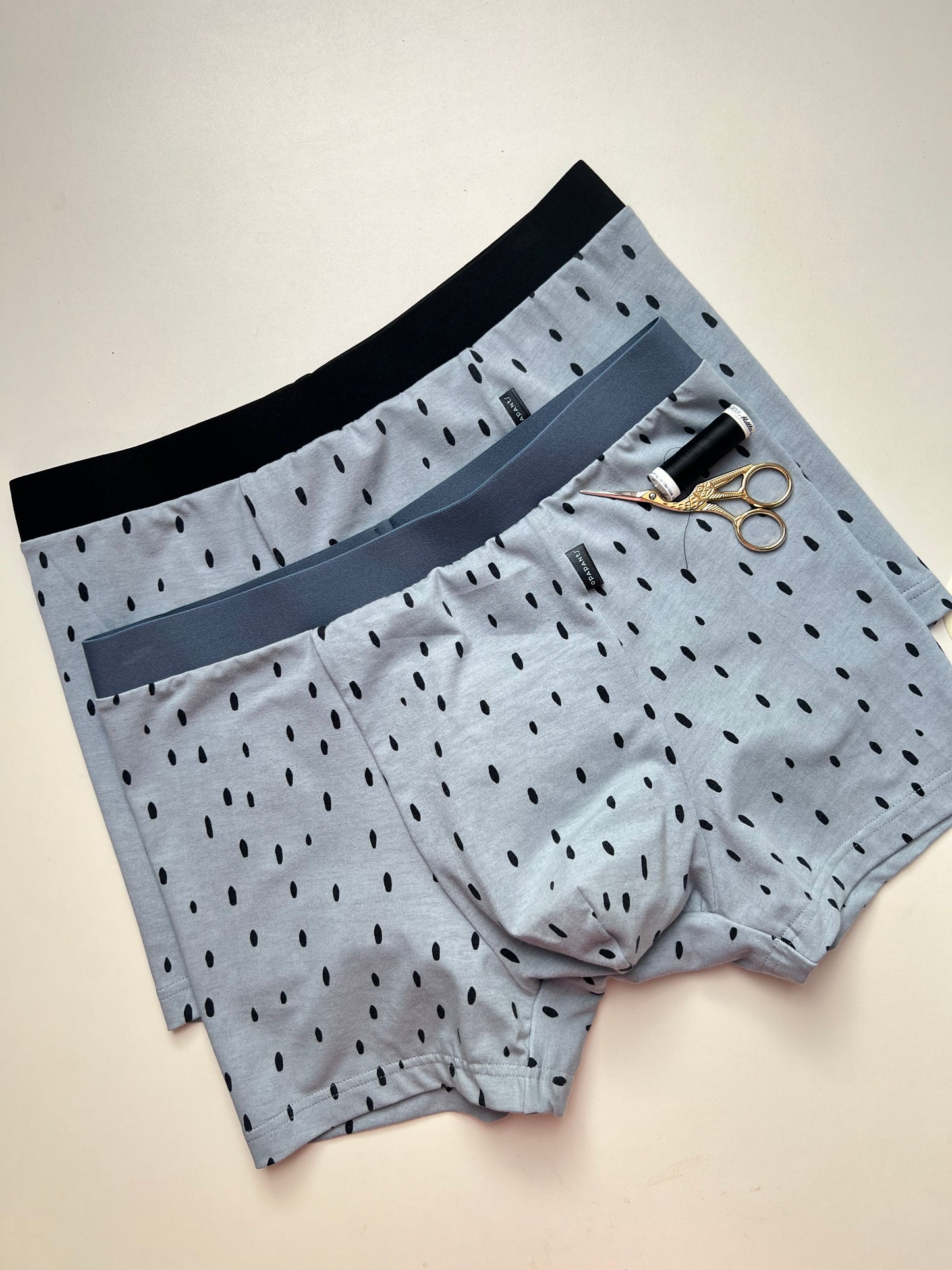 NEW model Men’s Seamless Organic Cotton Boxer – Smoky Denim Blue with Black Speckles I 2 options