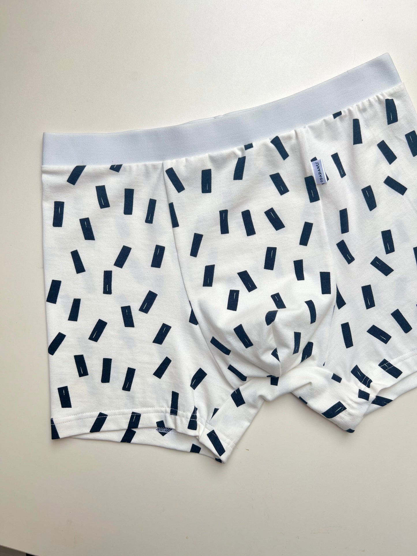 NEW model Men’s Seamless Organic Cotton Boxer – White with Black Confetti I 2 options