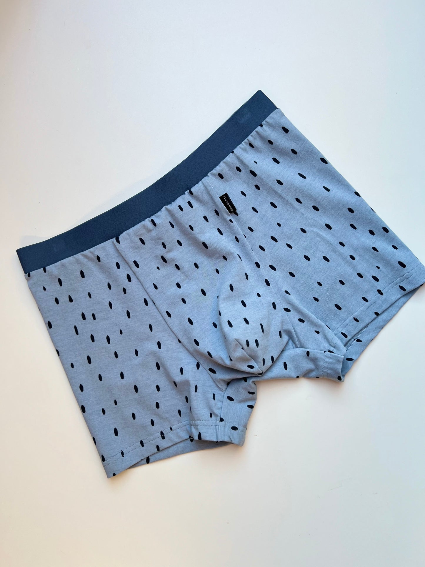 NEW model Men’s Seamless Organic Cotton Boxer – Smoky Denim Blue with Black Speckles I 2 options