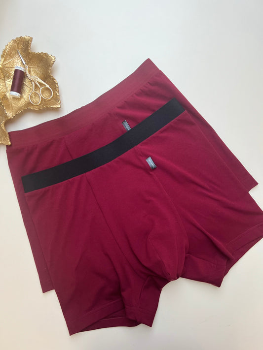 NEW model Men’s Seamless Organic Cotton Boxer – Burgundy I 2 options